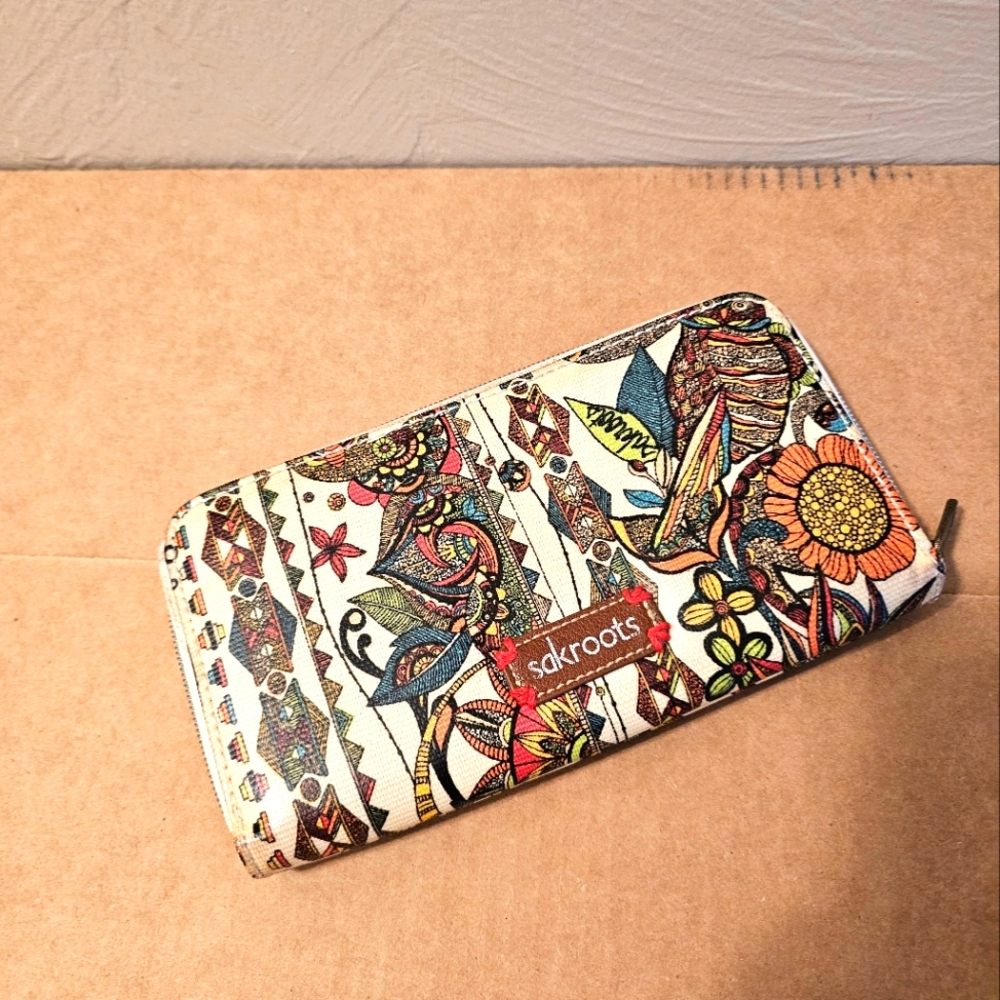 Sakroots Colorful Floral Owl Wallet